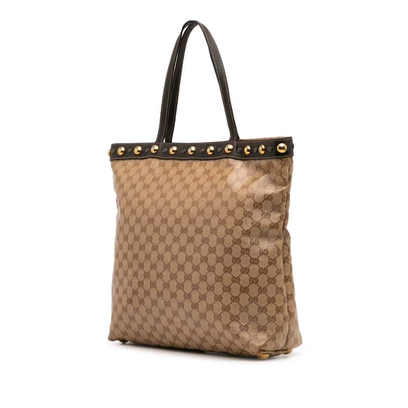 Gucci GG Crystal Babouska Tote Brown Canvas Good condition - Back View