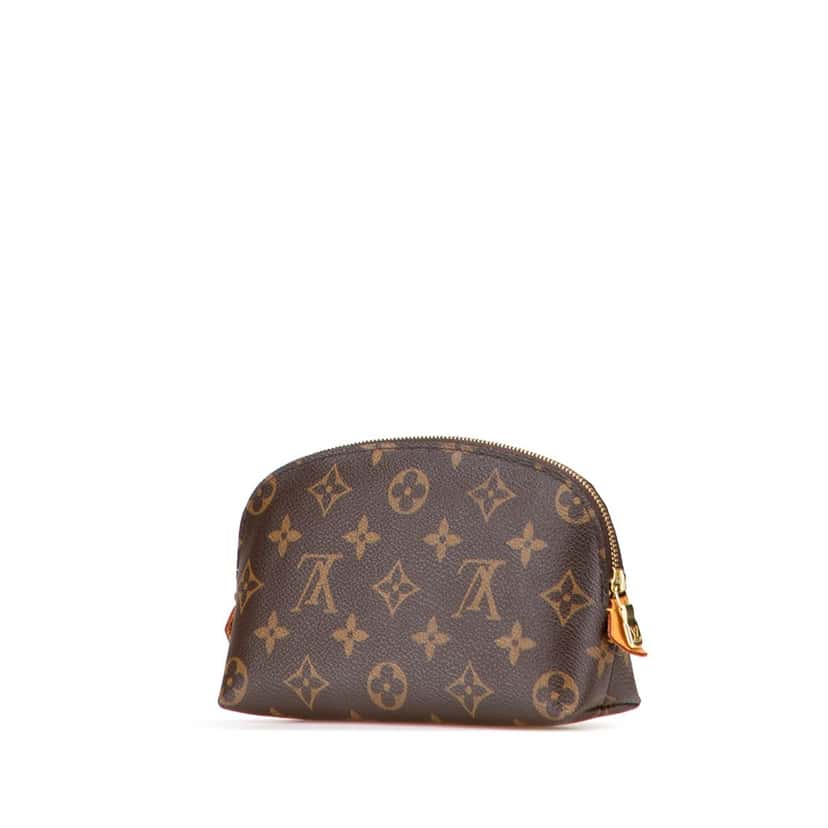 Louis Vuitton Monogram Cosmetic Pouch PM Brown Canvas Good condition - Back View