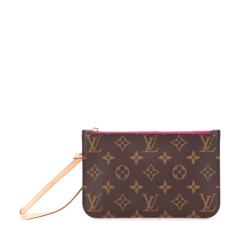 Louis Vuitton Monogram Neverfull Pouch Brown Canvas Good condition - Front View
