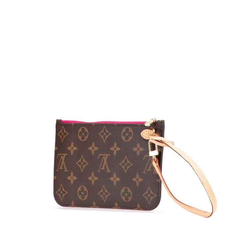 Louis Vuitton Monogram Neverfull Pouch Brown Canvas Good condition - Back View