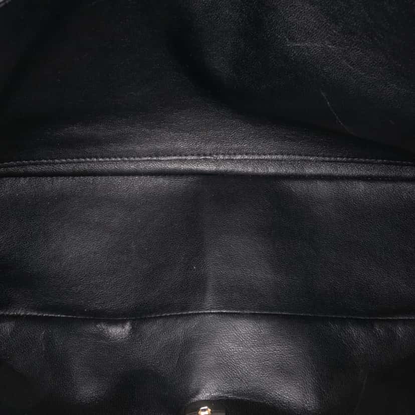 Chanel Jumbo Perforated Lambskin Single Flap Black Leather Good condition - Model View