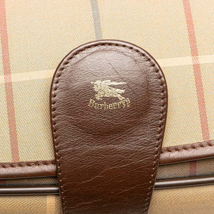 Burberry Vintage Check Canvas Flap Crossbody Brown Canvas Good condition - Box View