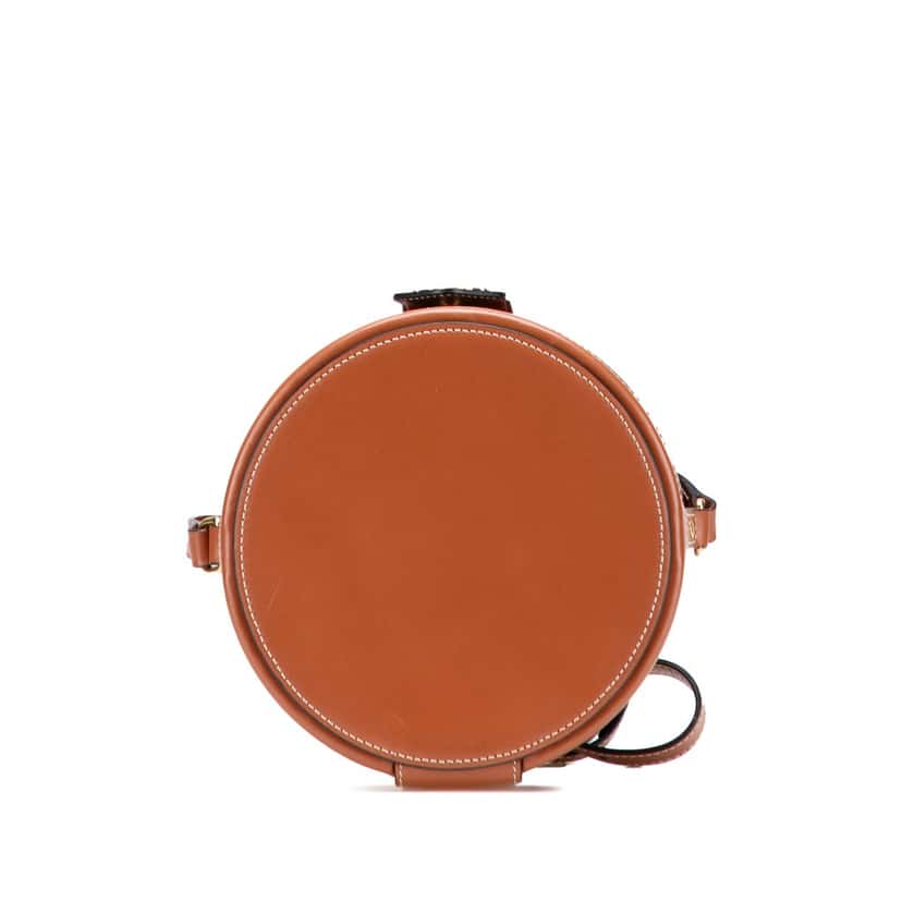 Celine Medium Triomphe Coated Canvas Tambour Crossbody Brown Canvas Good condition - Inside View