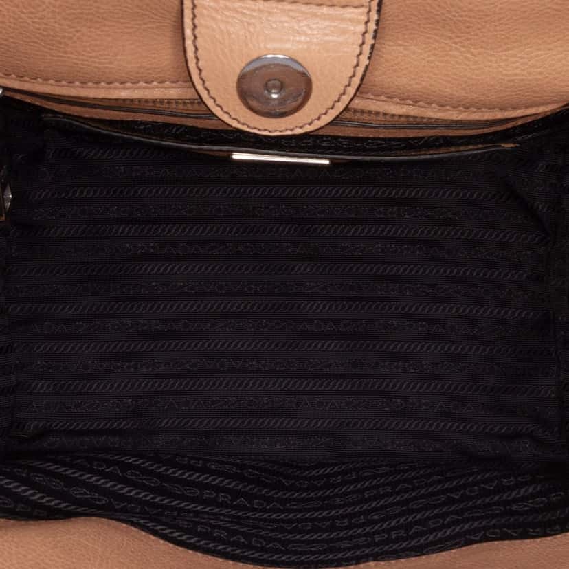 Prada Glace Calf Twin Pocket Satchel Brown Leather Good condition - Model View