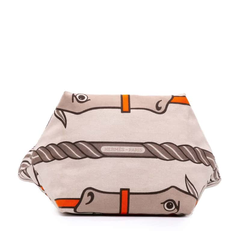 Hermès Toile H Plume Quadrige au Fil Steeple 31 Brown Canvas Good condition - Inside View