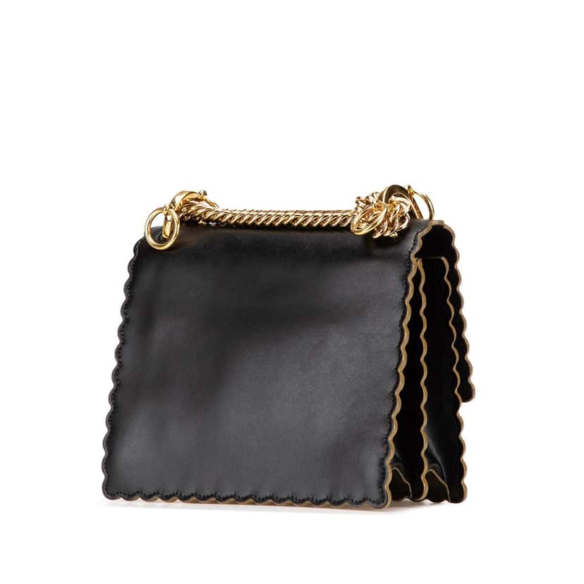 Fendi Small Leather Kan I Crossbody Black Leather Good condition - Back View