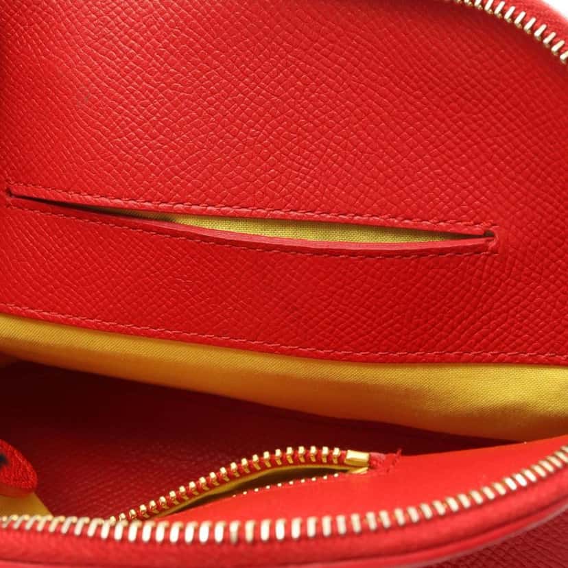 Balenciaga XXS Grained Calfskin Logo Ville Top Handle Bag Red Leather Good condition - Model View