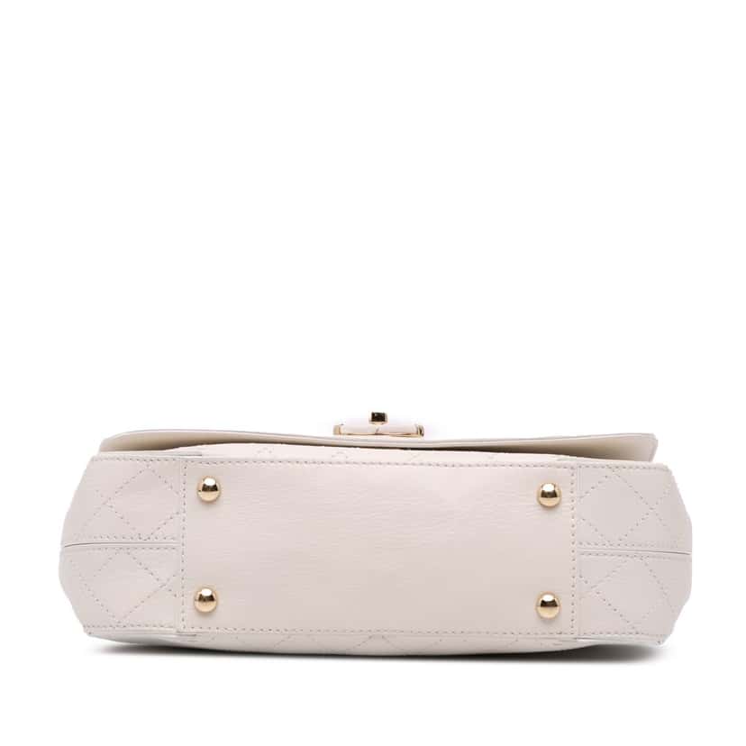 Chanel Medium Stitched Calfskin Covered CC Flap White Leather Good condition - Inside View