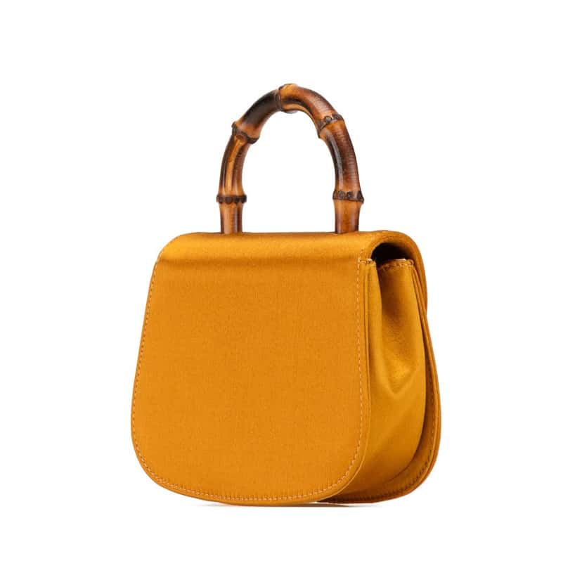 Gucci Mini Satin Bamboo Night Gold Satin Good condition - Back View