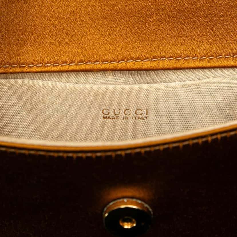 Gucci Mini Satin Bamboo Night Gold Satin Good condition - Box View