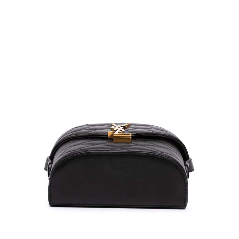 Saint Laurent Quilted Lambskin Monogram June Box Bag Black Leather Good condition - Inside View