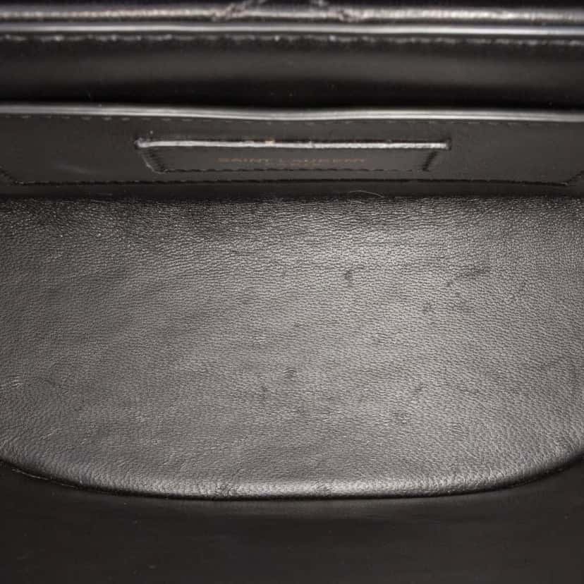 Saint Laurent Quilted Lambskin Monogram June Box Bag Black Leather Good condition - Model View