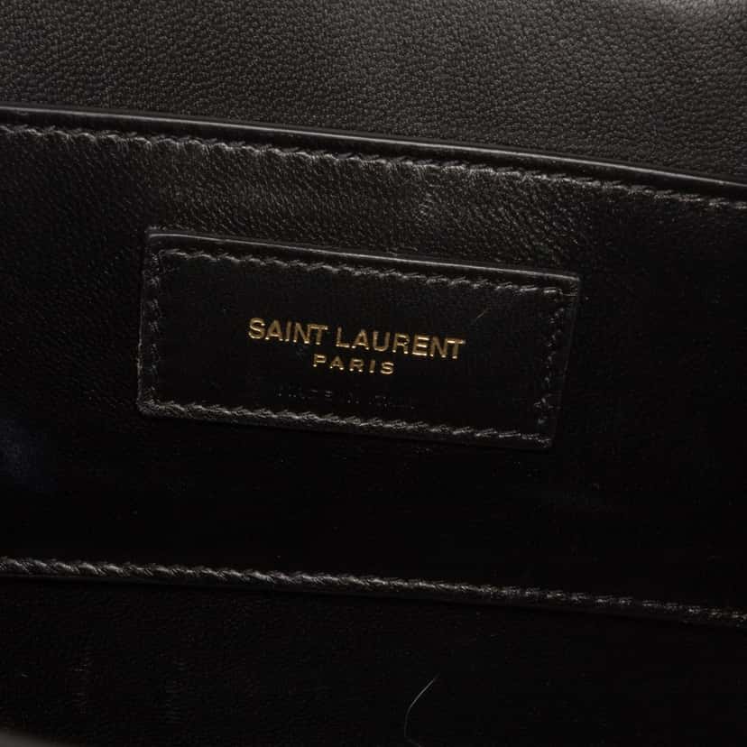 Saint Laurent Quilted Lambskin Monogram June Box Bag Black Leather Good condition - Box View