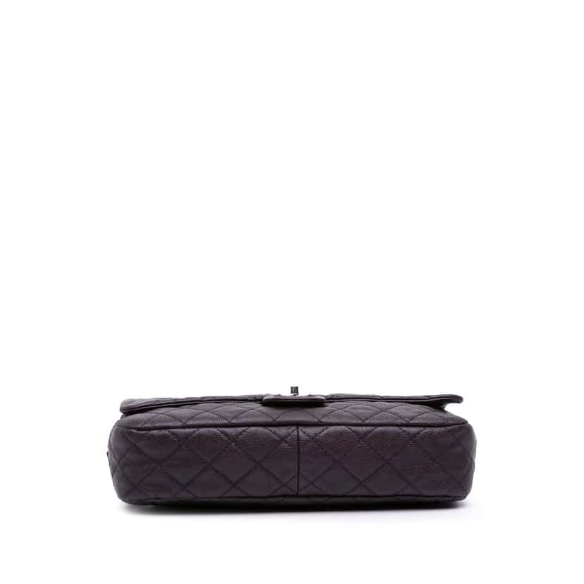 Chanel Jumbo Quilted Caviar Easy Flap Purple Leather Good condition - Inside View