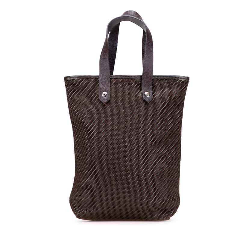 Hermès Woven Leather and Polyester Ahmedabad Diego PM Brown Leather Good condition - Front View
