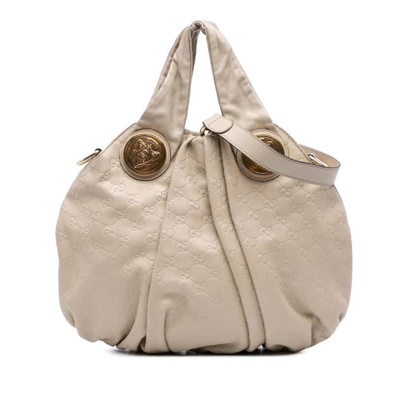 Gucci Medium Guccissima Hysteria Satchel Brown Leather Good condition - Front View
