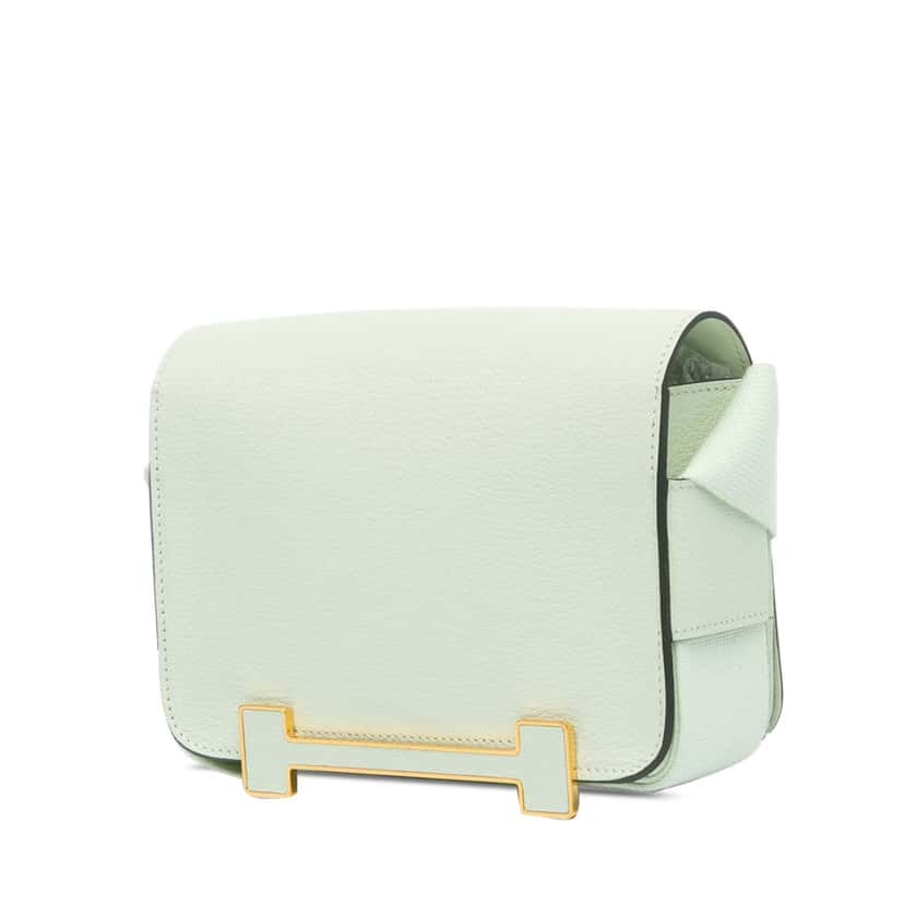 Hermès Chevre Mysore Geta Green Leather Good condition - Back View