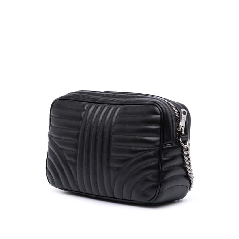 Prada Soft Calfskin Diagramme Camera Bag Black Leather Good condition - Back View