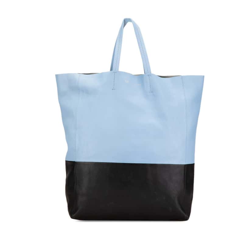 Celine Bicolor Leather Vertical Cabas Tote Blue Leather Good condition - Front View