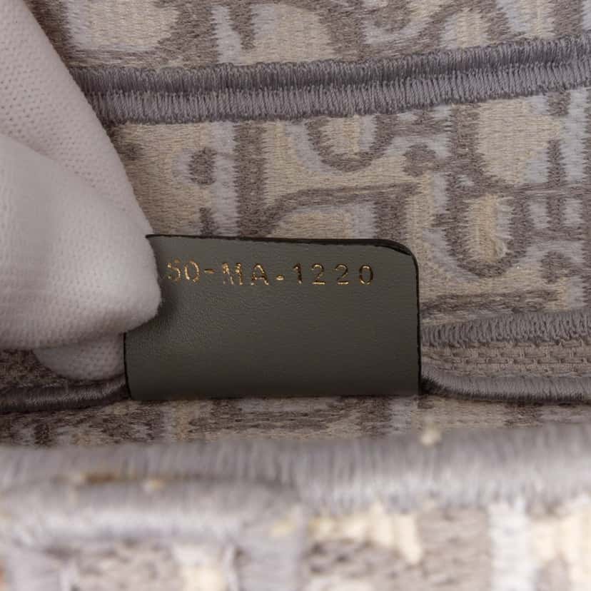Dior Oblique Canvas Embroidered Saddle Bag Grey Canvas Good condition - Box View