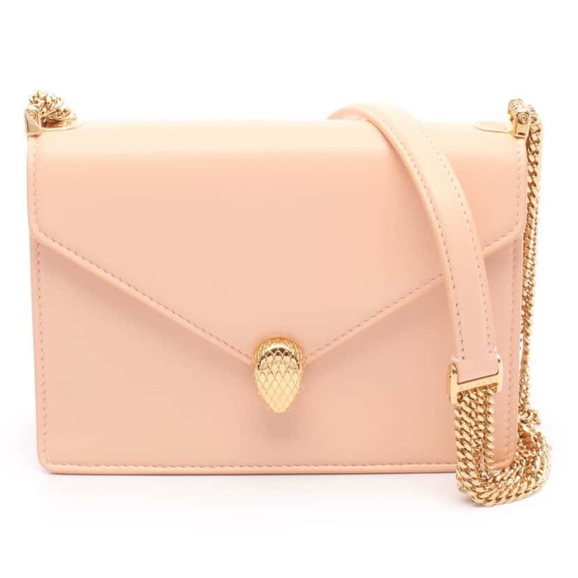 Bvlgari Leather Serpenti Forever Crossbody Pink Leather Good condition - Front View
