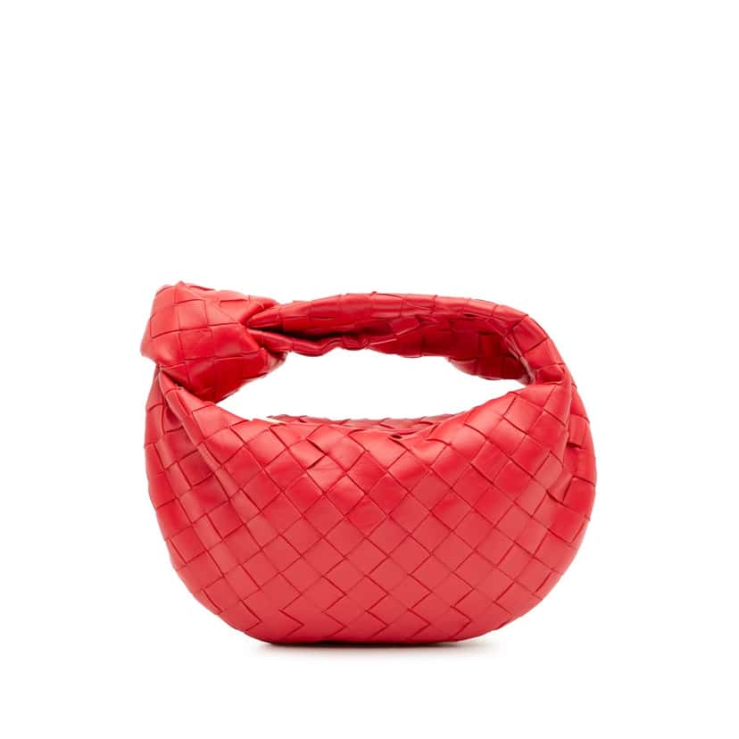 Bottega Veneta Mini Nappa Intrecciato Jodie Red Leather Good condition - Front View