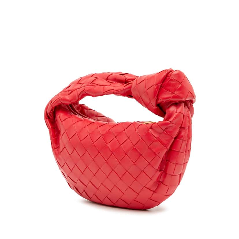 Bottega Veneta Mini Nappa Intrecciato Jodie Red Leather Good condition - Back View