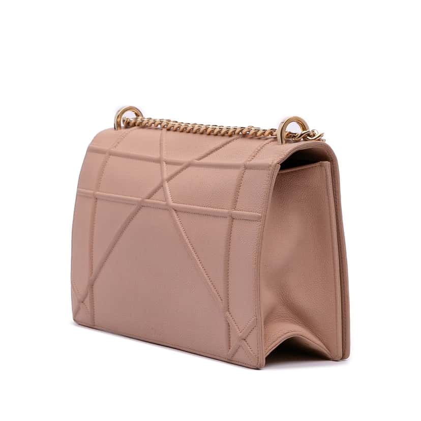 Dior Medium Grained Calfskin Diorama Flap Pink Leather Good condition - Back View
