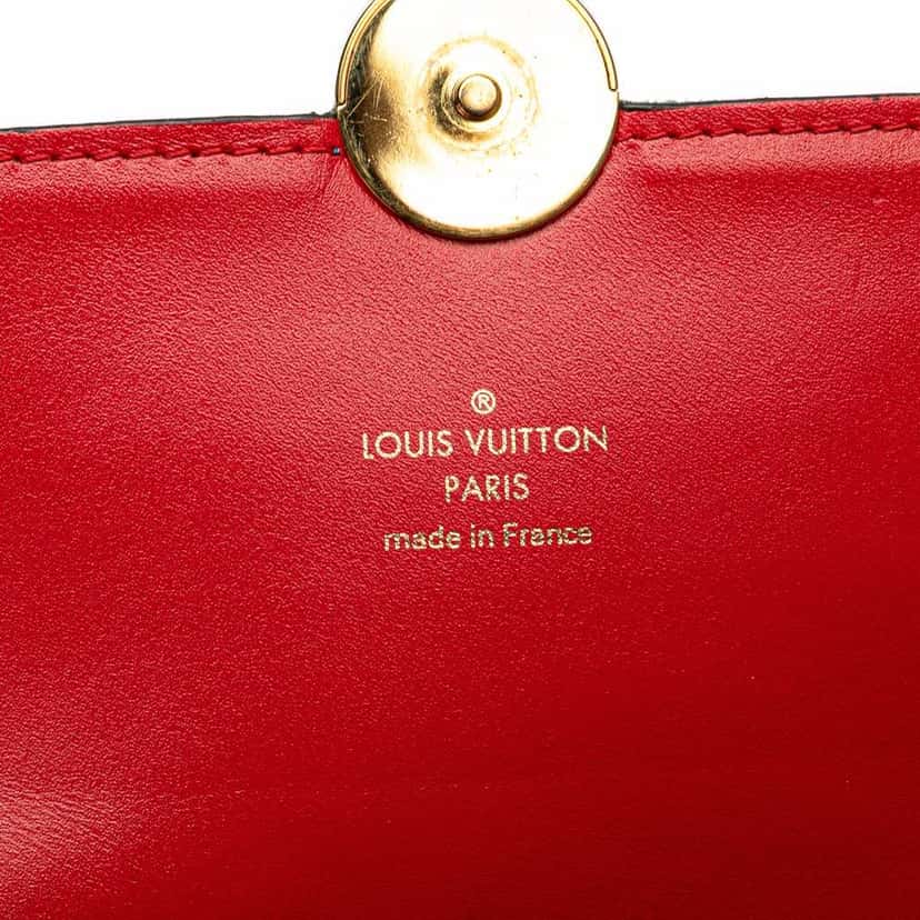 Louis Vuitton Monogram Denim Patchwork Fiore Chain Wallet Blue Canvas Very good condition - Box View