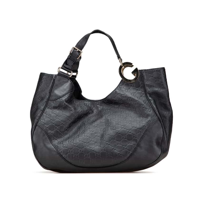 Gucci Guccissima Charlotte Tote Black Leather Good condition - Front View