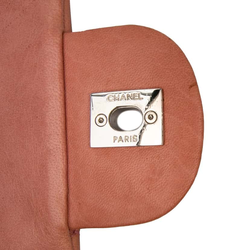 Chanel Classic Lambskin East West Single Flap Orange Leather Good condition - Box View
