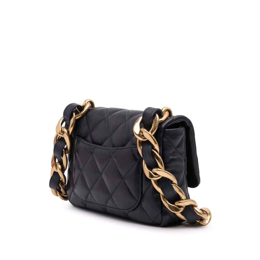 Chanel Small Quilted Lambskin Funky Town Flap Purple Leather Good condition - Back View