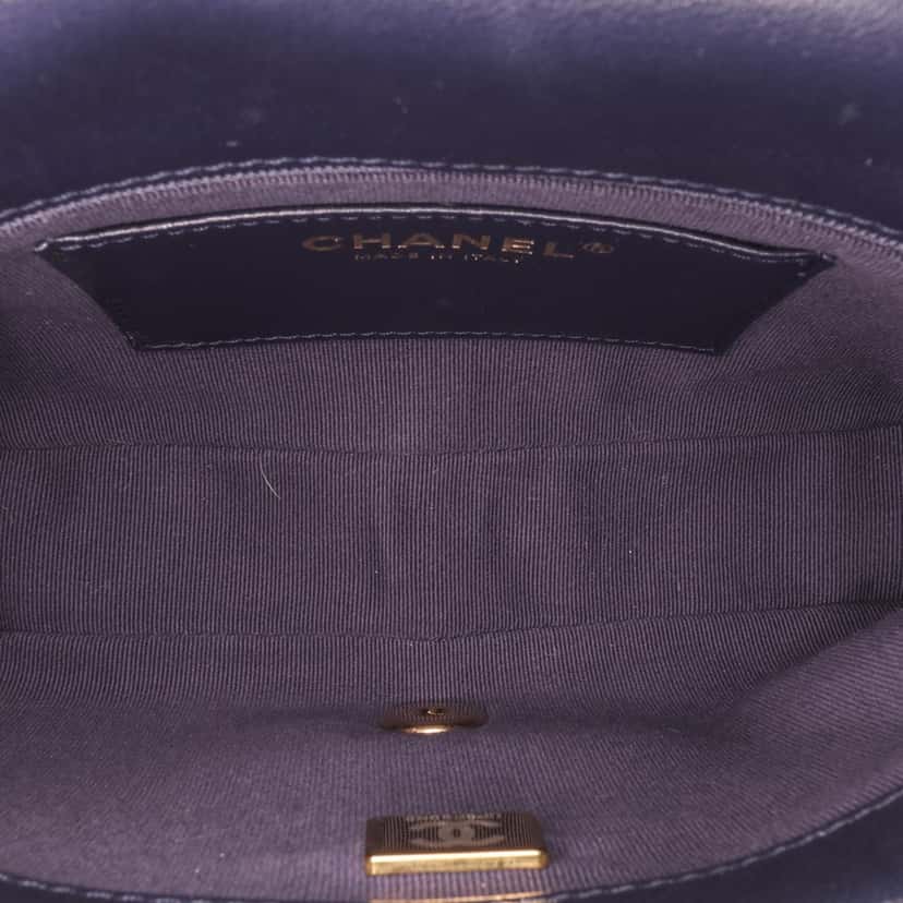 Chanel Small Quilted Lambskin Funky Town Flap Purple Leather Good condition - Model View
