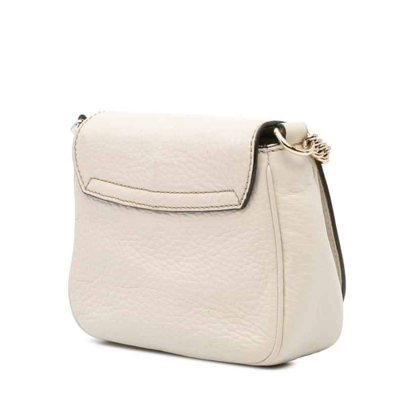 Gucci Small Leather Soho Chain Flap Crossbody White Leather Good condition - Back View
