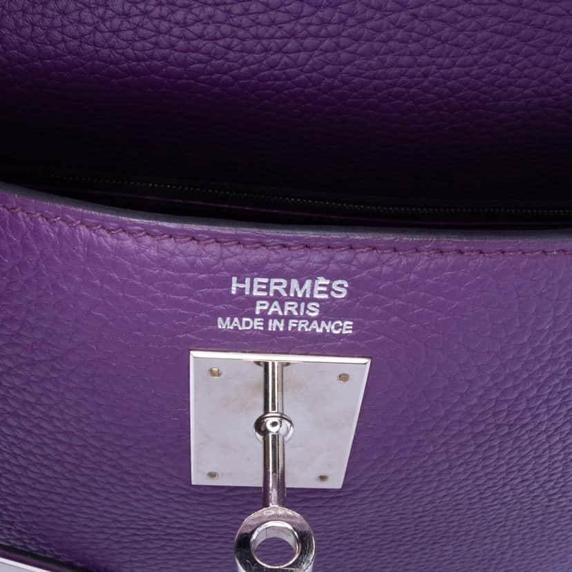 Hermès Togo Kelly II Retourne 35 Purple Leather Good condition - Box View