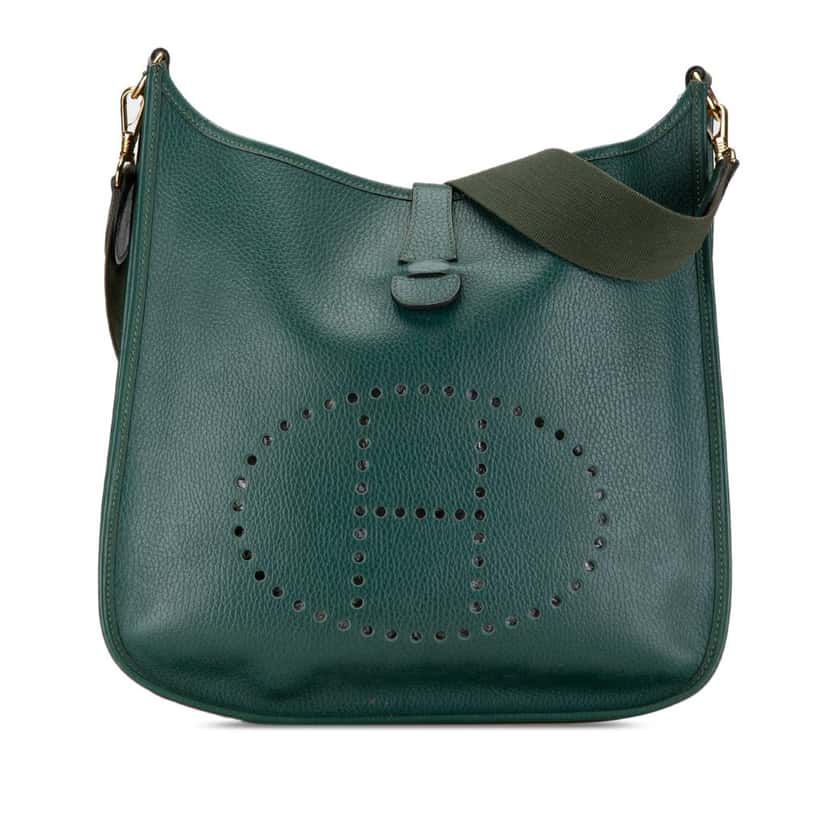 Hermès Togo Evelyne I GM Green Leather Good condition - Front View