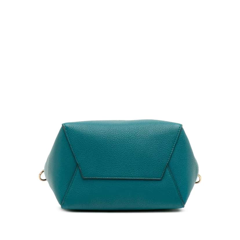 Celine Small Soft Grained Calfskin Seau Sangle Bucket Bag Blue Leather Good condition - Inside View