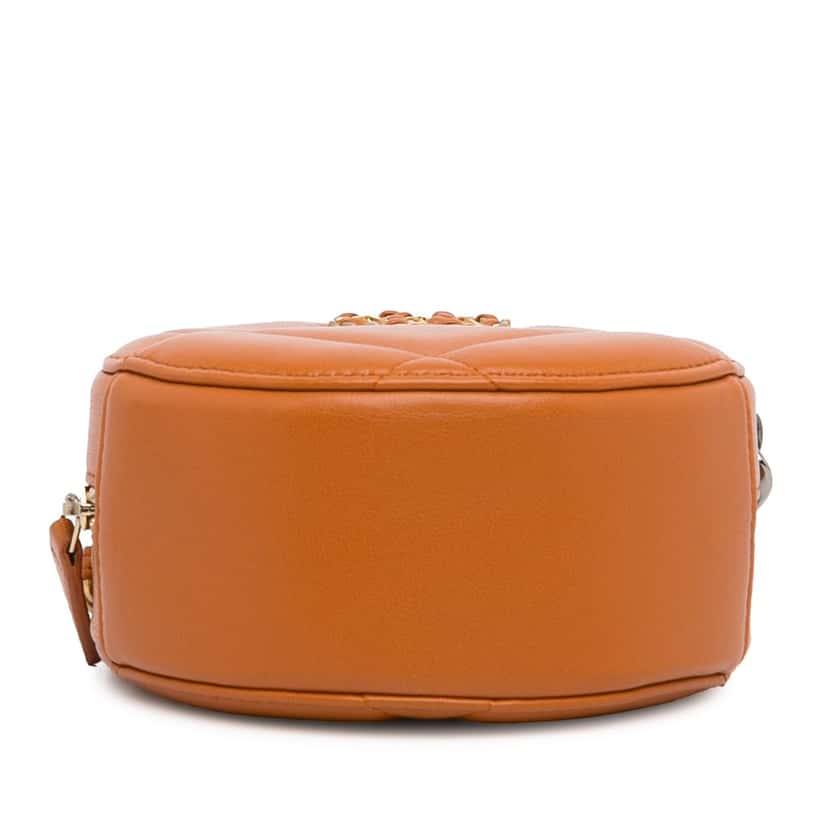 Chanel Lambskin 19 Round Clutch with Chain Brown Leather Good condition - Box View