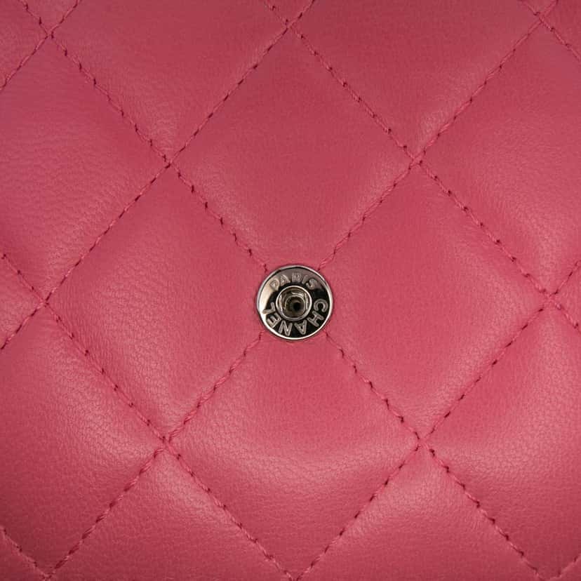 Chanel Lambskin Boy Wallet On Chain Pink Leather Good condition - Box View