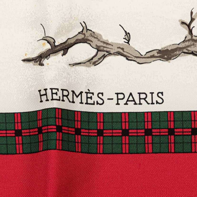 Hermès Bull & Mouth Western Coach Office Silk Scarf Red Silk Good condition - Inside View