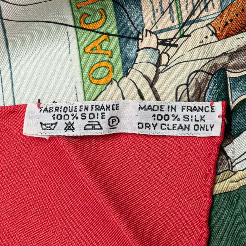 Hermès Bull & Mouth Western Coach Office Silk Scarf Red Silk Good condition - Box View