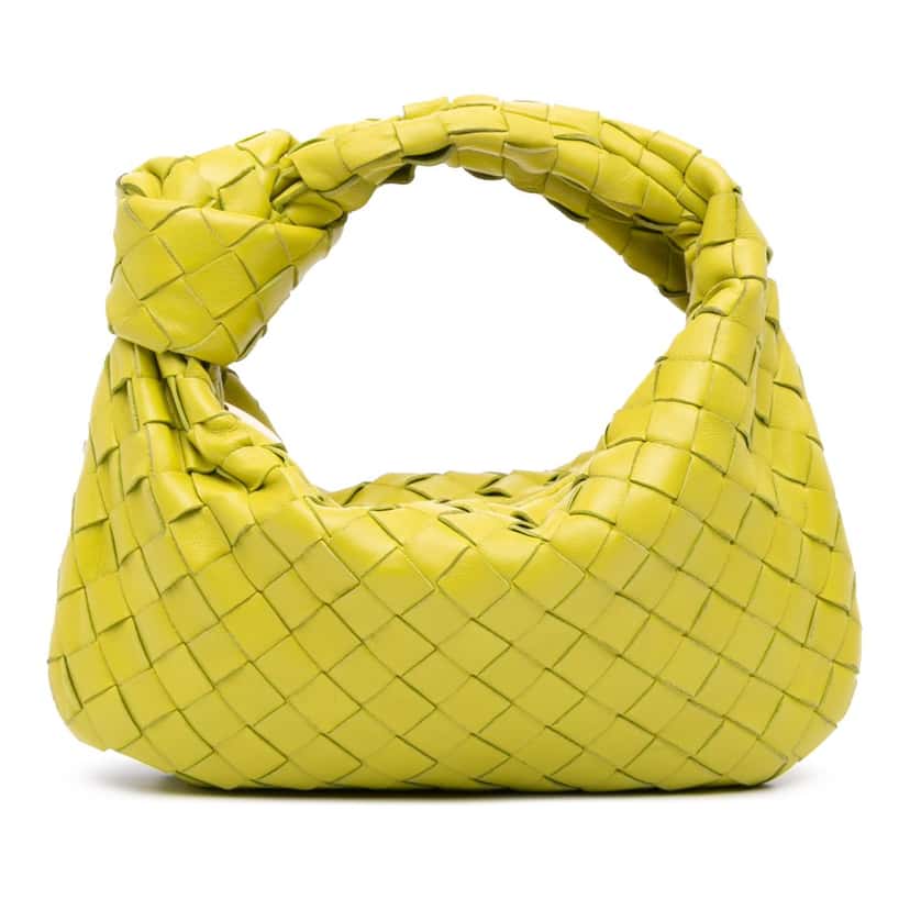 Bottega Veneta Mini Nappa Intrecciato Jodie Yellow Leather Good condition - Front View