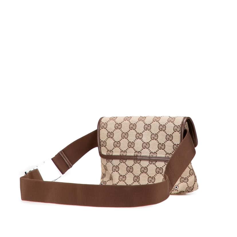 Gucci GG Canvas Jackie Belt Bag Brown Canvas Good condition - Back View