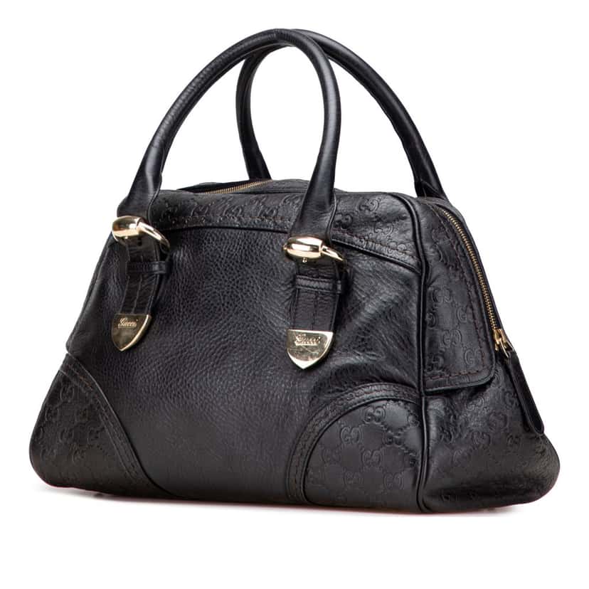 Gucci Large Guccissima Trimmed Leather Signoria Dome Handbag Black Leather Good condition - Back View