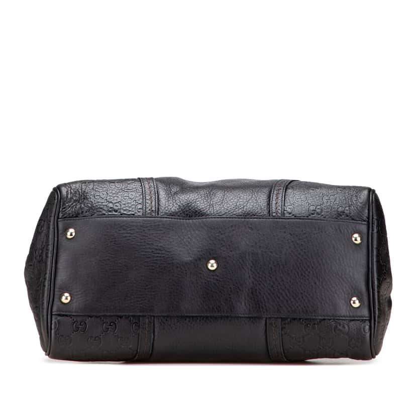 Gucci Large Guccissima Trimmed Leather Signoria Dome Handbag Black Leather Good condition - Inside View