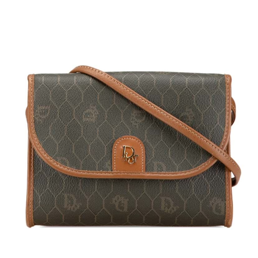 Dior Honeycomb Coated Canvas Crossbody Black Canvas Good condition - Front View