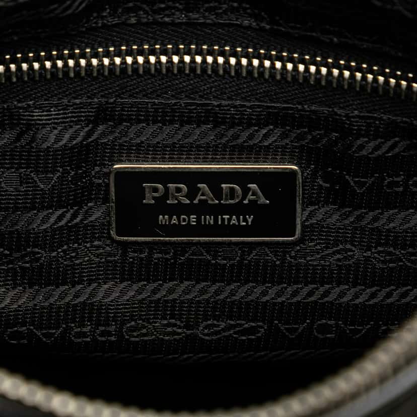Prada Saffiano Trimmed Tessuto Crossbody Black Good condition - Box View