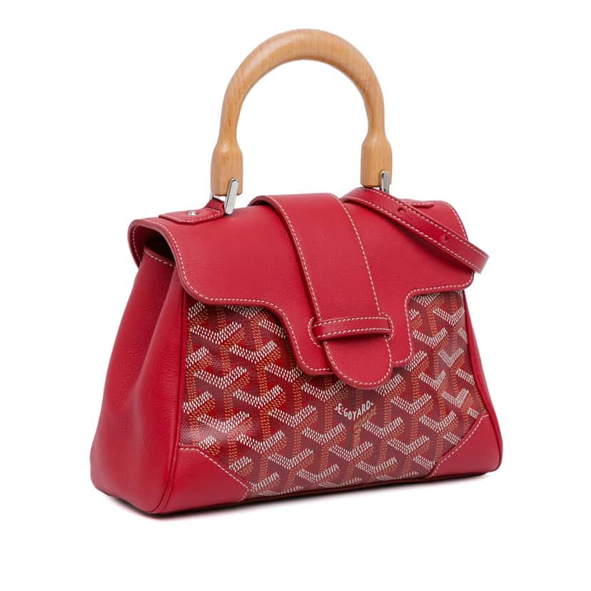 Goyard Mini Goyardine Saigon Souple Red Canvas Good condition - Back View