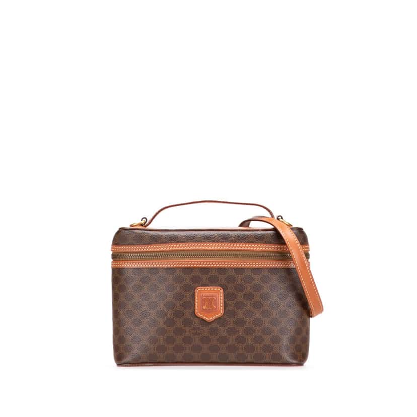 Celine Macadam Coated Canvas Vanity Bag Brown Canvas Good condition - Front View