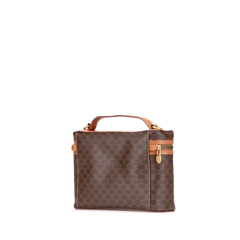 Celine Macadam Coated Canvas Vanity Bag Brown Canvas Good condition - Back View